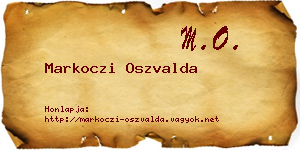 Markoczi Oszvalda névjegykártya